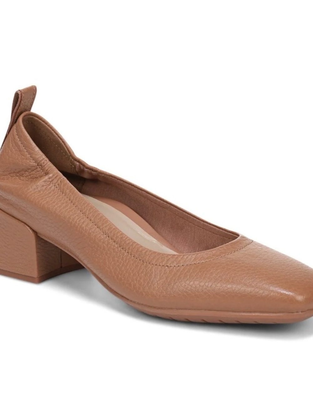 VIONIC RAMONA BLOCK HEEL LEATHER PUMP